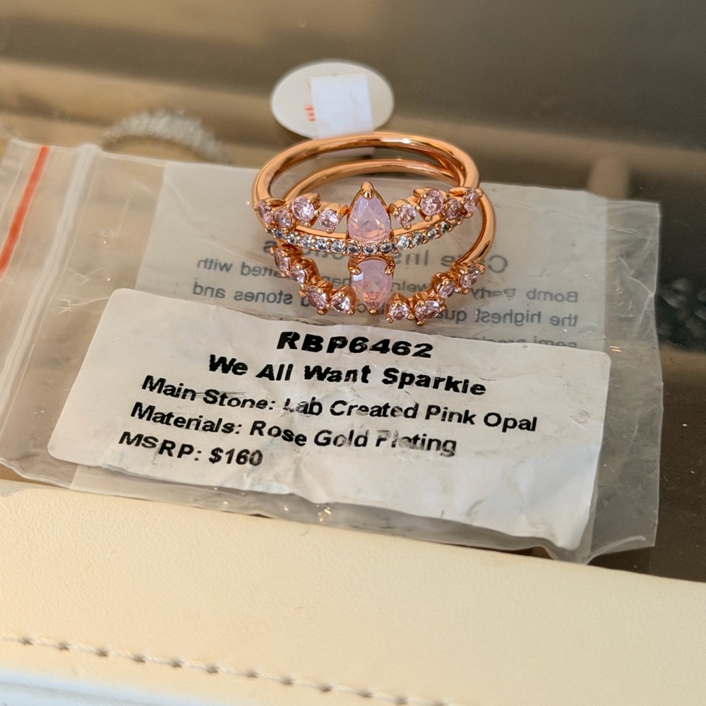 Bomb party size 10 ring “we all want sparkle”